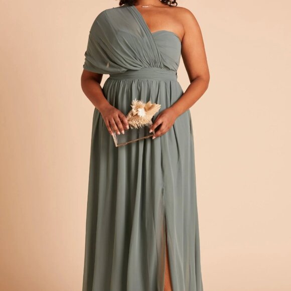 Birdy Grey Grace Dress in Chiffon Sea Glass Size L - Picture 10 of 11